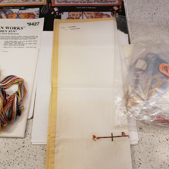 Design Works Cross Stitch Sew Mice Friends Vintage Cross Stitch Kitchen Fun - Picture 10 of 15